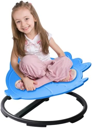 Juoe Autism Kids Swivel Chair,Kid Sensory Chair,Spinning Chair for Autistic Kids & ADHD Children,Children Training Body Coordination Autism Sensory Products for Ages 3 Years and UP(Blue)