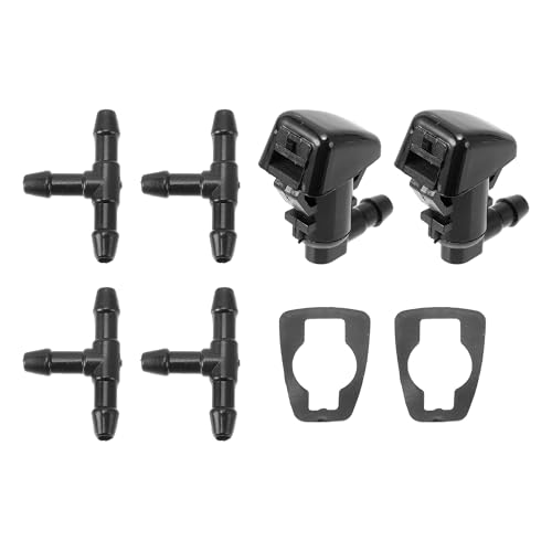 Partuto Kit Ugelli Lavavetro per Dodge Nitro Ugelli Spruzzatori Lavavetro Ugelli Spruzzatori Tergicristallo No.55157319AA 2 Pz Guarnizioni 4 Pz Connettore a T per Tubo