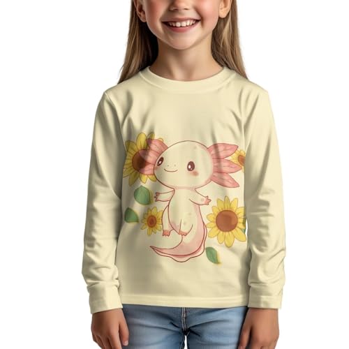 Renewold Kids Athletic Tees Girls Activewear T-Shirts Crewneck T Shirts Long Sleeve Casual Shirts for Home Party Travel4