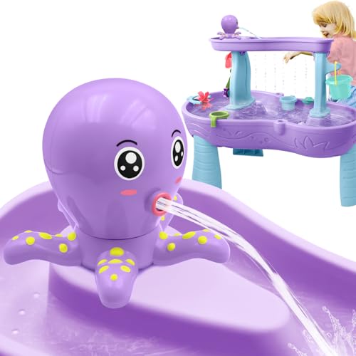 Intoypad Water Table Pump, Octopus Battery Powered Water Pump for Water Table 3 Hours Non-Stop Fun Summer Outdoor Water Toys Outside Water Play Table Accessories for Toddlers Kids (Purple)