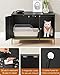 Feandrea Cat Litter Box Enclosure, Hidden Litter Box Furniture with Scratch Pad, Front Entry, Double Cabinet Doors, Modern Style, 31.5