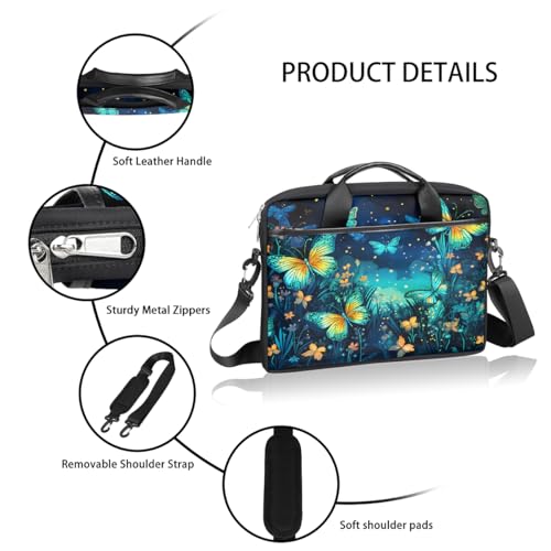 Bolso para laptop de 15 pulgadas Starry Sky Butterfly Flowers miniatura 4