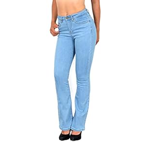 ESRA Bootcut Jeans Damen High Waist Wide Leg Jeans Damen Stretch