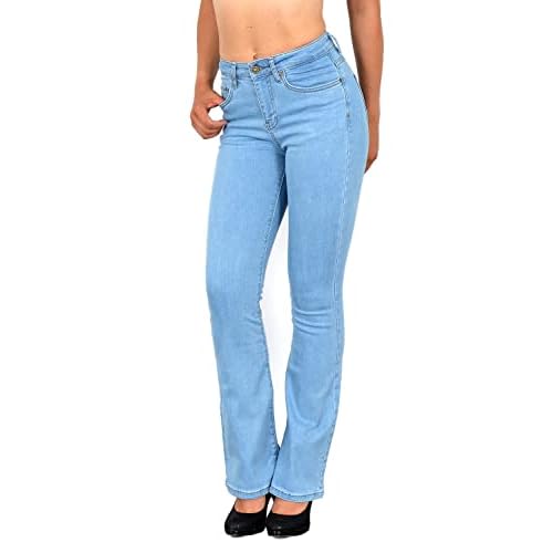 ESRA Bootcut Jeans Damen High Waist Wide Leg Jeans Damen Stretch