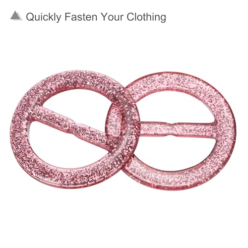 Image of uxcell Plastic Tee Shirt Clips, Round Bling Resin Scarf Ring Buckle, Fashion Tie Circle Clip