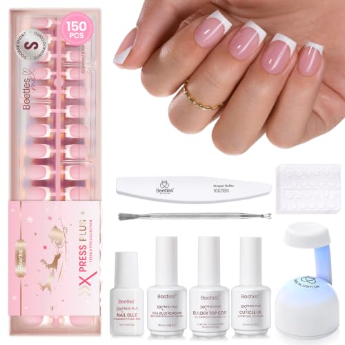 Beetles Glow French Tip Press On Nail Kit - Short...