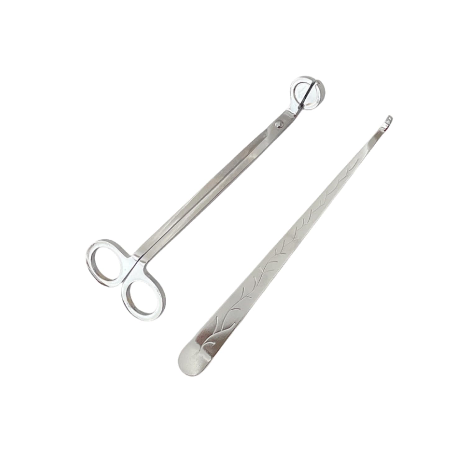 GMFanwu Candle Wick Trimmer and Snuffer Set, 7.09 inch Scissors with Hook, Stainless Steel