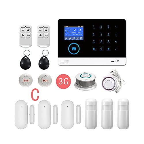 Alarmas para Casa, Sistema de alarma de seguridad inteligente WiFi WiFi 3G Home Lcd Touch Keyboard Sensor Kit Conmutación de varios idiomas(3G-PG103-C.)