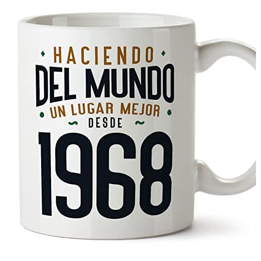 MUGFFINS Tazas 1968 Cumpleaños - En Español - Haciendo del Mundo un Lugar Mejor - 11 oz / 330 ml - Regalo original y divertido