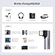 UGREEN USB C auf 3,5mm Klinke 90 Grad Winkel Adapter auf Klinke, Aux Kopfhörer Adapter mit DAC Chip kompatibel mit iphone16/16pro/16plus/16pro max, Galaxy S 25 Serie, iPad, Mac(Silber)