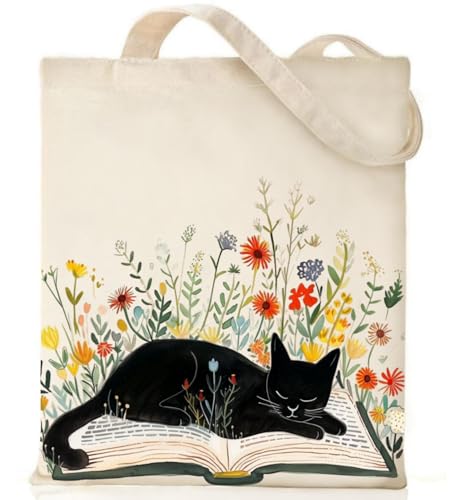 Canvas Tote Bag for Women with Inner Pocket, Aesthetic Shoulder Book Bags Gift Totes Shopping Reusable Grocery Bags