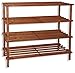 TIENDA EURASIA® Scarpiera in legno naturale - Scaffale disponibile in 3 misure - Design semplice e compatto - ideale per qualsiasi angolo della tua casa (Miele, 4 altezze)