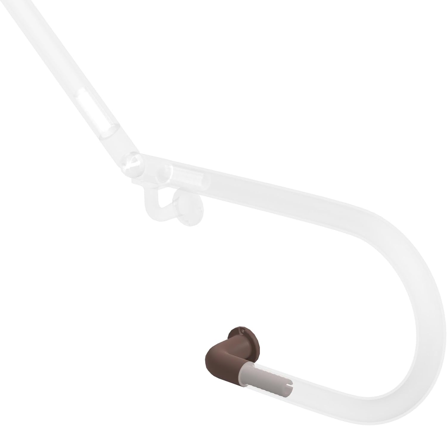 Deckorators Offset 90-Degree Aluminum Post Return Handrail, Weathered Brown (with Screws and Beauty Rings)