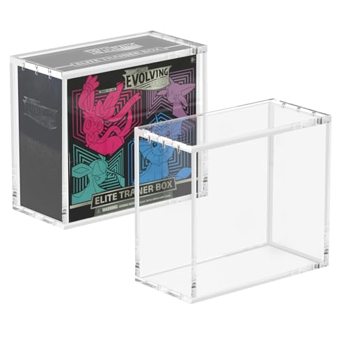 HgiVroskelia Acrylic ETB Case Magnetic Closure - Elite Trainer Box Protector 8mm + 4mm Thick Acrylic Display Case 6 Magnets 5mm Diameter Easy Top Loading Compatible with Elite Trainer Boxe(Case Only)