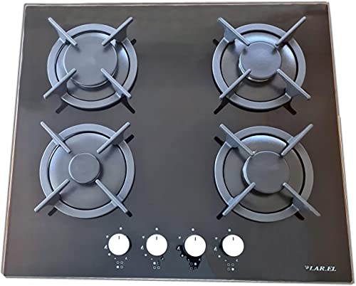 Piano cottura 4 fuochi vetro nero larel model 848g