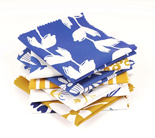 Tissu Coton Pre-Cut Bleu Soimoi 8 Pièces Sans Déformation pour Patchwork - 3