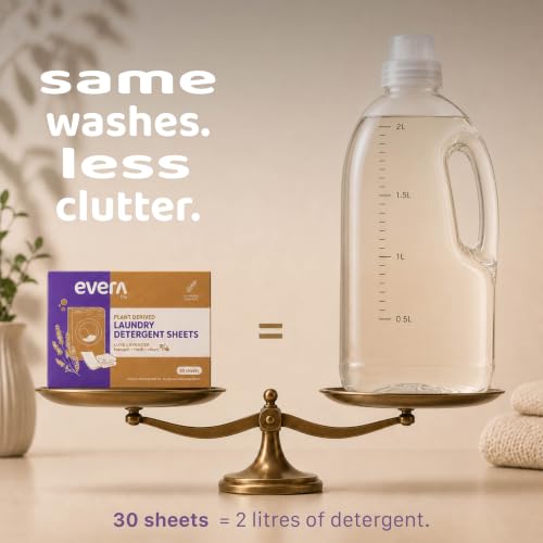 Image of Plant Based Laundry Detergent Sheets Pack of 30,equal to 2L Liquid,Tough on Stains,Liquid Detergent Alternative for Front & Top Load,Natural Laundry Pods Replacement,Made for Sensitive Skin
