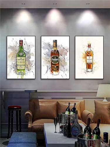 Kit DIY 5D Broderie Diamant Whisky Jaxiaco 3 Pack 70x95cm Peinture Strass Complet Y-406