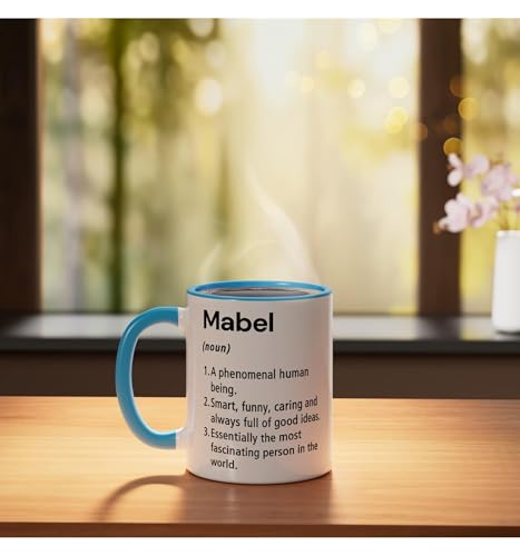 Mug cerámico diccionario definición nombre Mabel azul/blanco miniatura 3