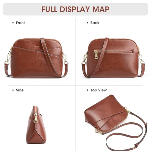 Image of Kattee Small Leather Crossbody Bags for Women, Trendy Purses Handbags Shoulder Bag, Genuine Leather Cross Body Bag for Woman