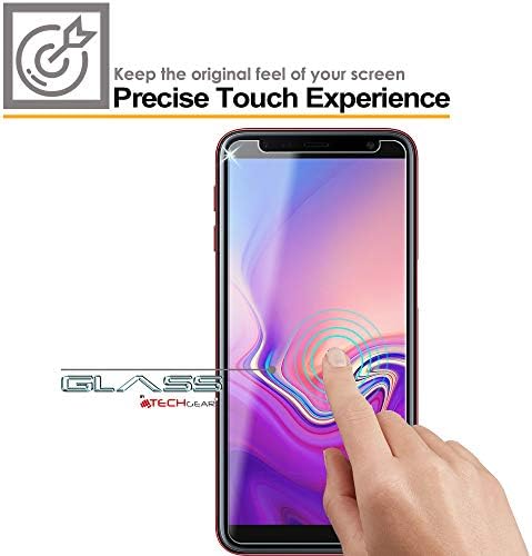 TECHGEAR [2 Pack] GLASS Edition for Samsung Galaxy J6 Plus, J6+ 2018 Genuine Tempered Glass Screen Protector Guard Cover Compatible with Samsung Galaxy J6+