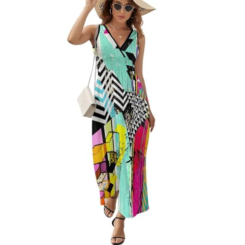 Robe maxi sans manches colorée pour exprimer votre joie de vivre