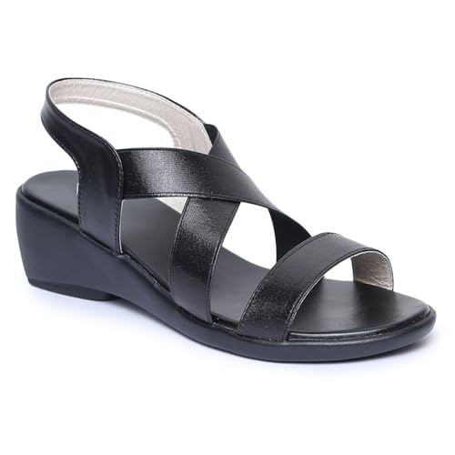Image of TRASE Women's Fashion Sandals | Faux Leather Comfortable and Stylish Wedge | For Casual Wear & Formal Wear Occasions 2 inches heel for Women & Girls