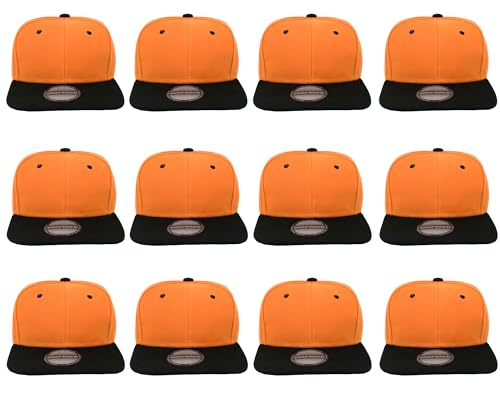 Image of Gelante Plain Blank Flat Brim Adjustable Snapback Baseball Caps Wholesale LOT 12 Pack