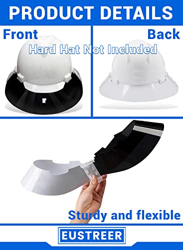 Hard Hat Visor, Full Brim Hard Hat Sun Shade Fits For Standard V-Gard, Polyurethane Brim Extender, Added Sun & Heat Protection, Reusable & Replaceable Hard Hat Accessory, For People Working Outside #TOP3