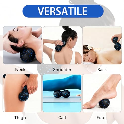 XxinXrong Faszienball Set, 2er Set Massagebälle, Trigger Point Release Lacrosse Ball, Faszienball für Füße, Massageball Faszien Ball, Faszienbälle für Faszientraining Durchführen,Einzelball+Doppelball