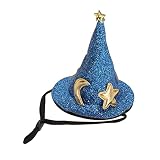 Qcwwy Chapeau de Hamster, Chapeau Haut de Forme Petit Animal Costume Cobaye Chapeau Sorcier LéZard TêTe de SorcièRe Accessoires Hamster pour HéRisson Chinchilla Furet (Bleu)