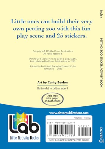 Dover Petting Zoo Sticker Activity Book (Dover Little Activity Books: Animals)