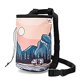 Oso Supply Co - Climbing Chalk Bag for Adults and Kids, Drawstring Closure, Adjustable Waist Belt, Indoor/Outdoor Training, Rock Climbing, Bouldering, Weightlifting (Yosemite)