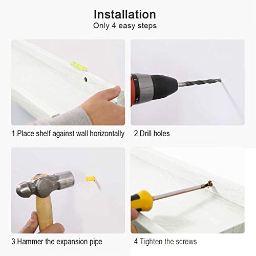 Homwoo Long Floating Shelves White Oak Nnatural Wood Wall Shelf Picture Ledge Display Shelf For Home, Living Room, Bedroom, Bathroom, Office 1Pcs-35Inches #TOP5