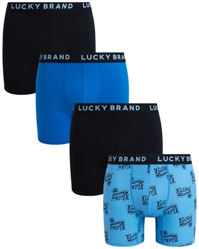 Lucky Brand Mens Boxer Briefs - 4 Pack Sport Soft Boxers for Men with No Fly Pouch - Performance Mens Underwear Boxer Briefs