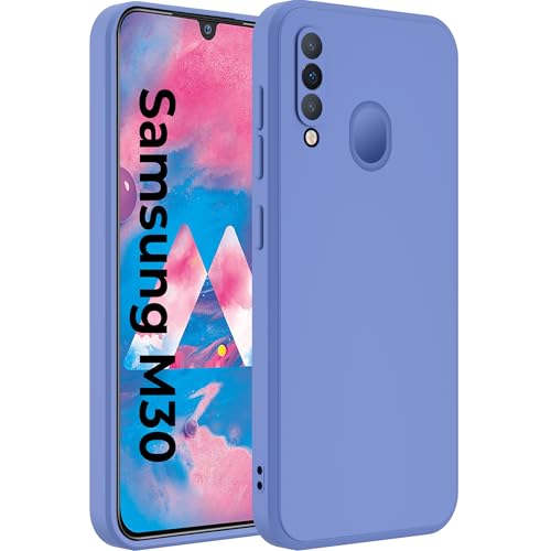 Image of A rtistque Liquid Silicone Back Cover Case for Samsung Galaxy M30 Shockproof TPU Soft Flexible with Camera Protection - Blue