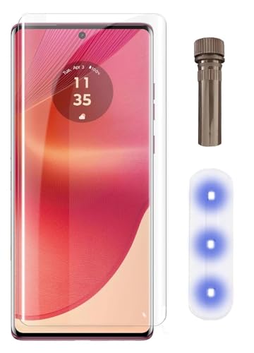 Image of BLACKSHEEP Premium HD+ UV Tempered Glass Screen Protector For Motorola Edge 50 5G (Pack of 1) Full Adhesive UV Curved Screen Protector Case Friendly HD Clarity with installation kit