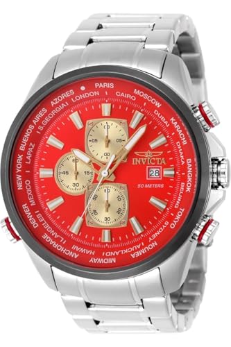 INVICTA Aviator 50502 montre homme quartz noir bracelet acier