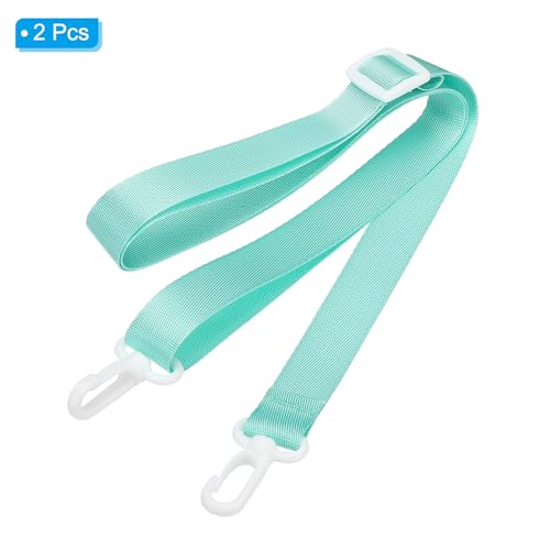 Image of PATIKIL 125cm x 2cm Replacement Shoulder Strap, 2 Pack Adjustable Swivel Clips Hook Buckle Slide Crossbody Bag Belt for Water Bottle Carrier Sling Bag, Cyan