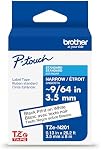 Brother Genuine TZe-N201 Black on White Non-Laminated Super-Narrow Tape for P-Touch Label Makers, 3.5 mm Wide x 8 m Long