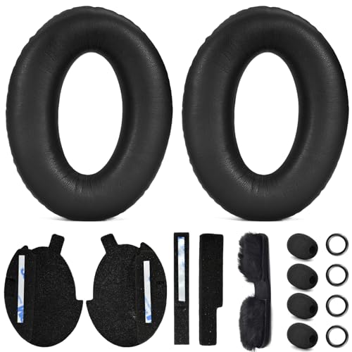 defean A20 Kit de coussinets de rechange compatibles avec casque d'aviation Bose A20, mousse à mémoire de forme, avec inserts de filtre en mousse, 4 housses de micro
