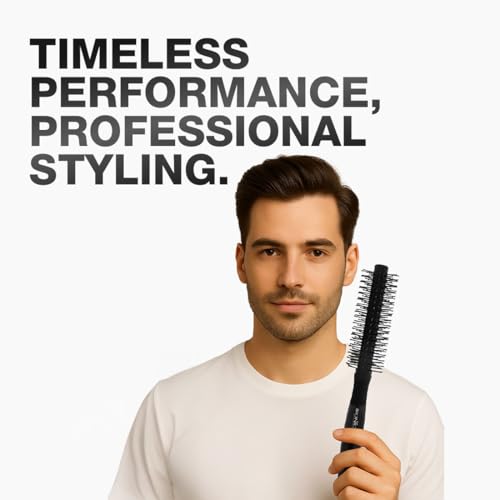 Image of Ikonic Professional Carbon Fibre Roller Brush with Ionic Technology, Anti Frizz Styling, Curling, Volumizing & Waves for Women & Men, All Hair Types, Heat Resistant, Salon & Personal Use - CFB 15