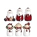 Produktbild Leonardo Natale Weihnachtsfiguren 6er Set, Weihnachtsmänner Nikoläuse Engel Xmas, festliche Weihnachts- Deko, 6 Stück, weiß rot gold, 8 cm 034863
