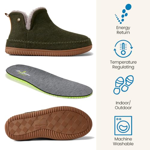 Image of Dearfoams Men's Memory Foam Indoor House Slippers Brixen Ankle Boot House Shoes - Gifts for Men