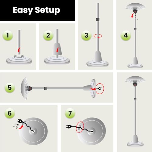Gorilla Gadgets Electric Patio Heater 1500W For Outdoor Heating With Adjustable Height thumb #6