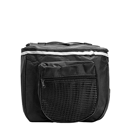 Sacoche arrière de vélo double et étanche noire pour porte-bagages