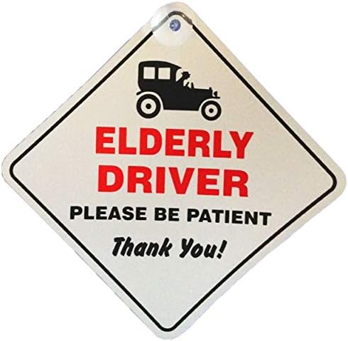 Elderly Driver Please Be Patient Window Sucker Sign, Blue, one Size, AMZ-SNL_UK_28839