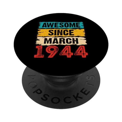 Regalos de cumpleaños 79 años impresionantes desde marzo de 1944 PopSockets PopGrip Intercambiable