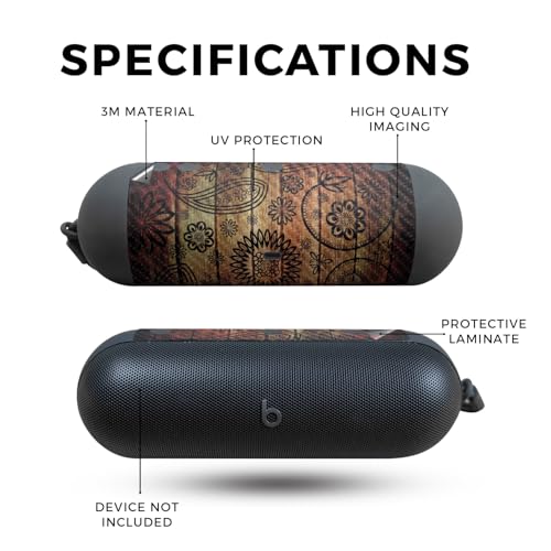 Image of Carbon Fiber Speaker Skin Compatible with Beats Pill (2024) - Wooden Floral - Premium 3M Vinyl Protective Wrap Decal Cover - Easy to Apply | Crafted in The USA by MightySkins