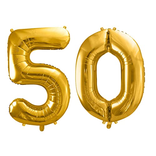 Palloncino FOIL MYLAR numero 50 ORO 86 cm